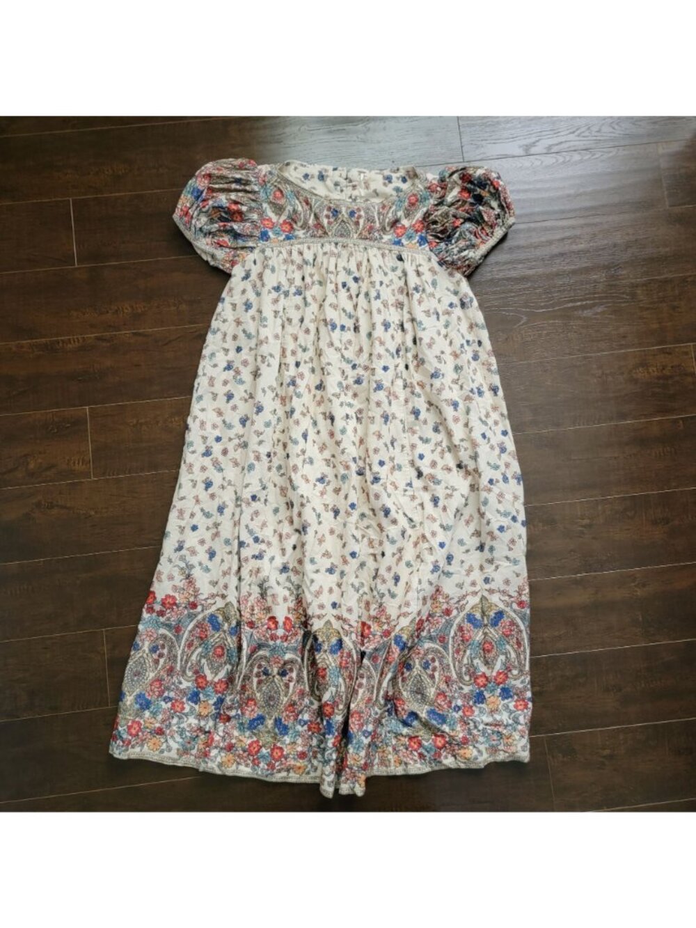 Free People Botanical Blossom Midi Dress Prairie Boho Vintage Retro Womens XS - Picture 2 of 7